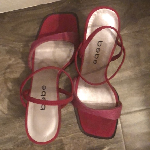 BEBE leather hot pink fuchsia sandal heels - Picture 11 of 11